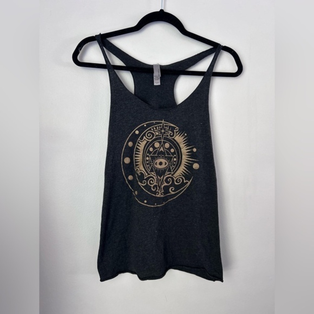 Next Level Apparel Black Tank‎ Top with Gold Design